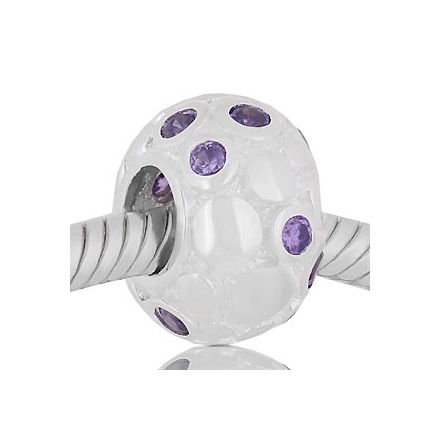 ABALORIO REDONDO PUNTOS Y PIEDRAS MALVA PAP584a