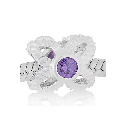 ABALORIO FLOR PIEDRA MORADA PAP650a