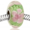 ABALORIOS CRISTAL DE MURANO FLORES ROSA FONDO VERDE MUP83