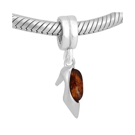 ABALORIOS COLGANTE ZAPATO TACON AMBAR PAP347