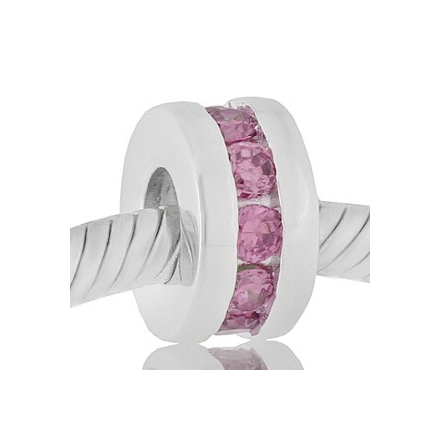 ABALORIOS CON PIEDRAS ROSAS EN FILA PAP139