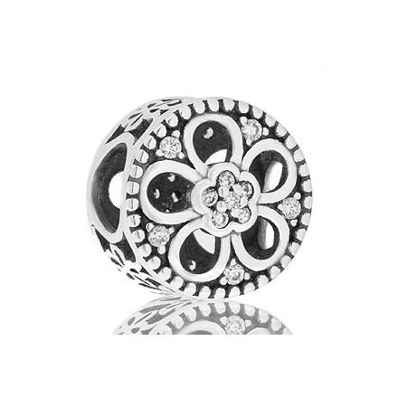 Abalorio redondo flor con piedras