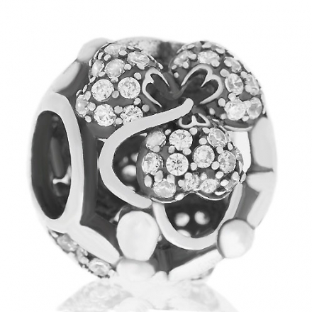 ABALORIO con piedras rosas y blancas