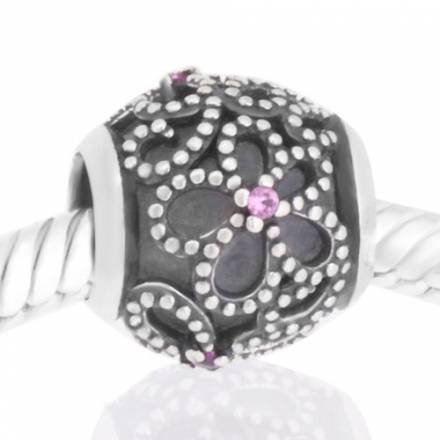 FLOR con piedras rojas