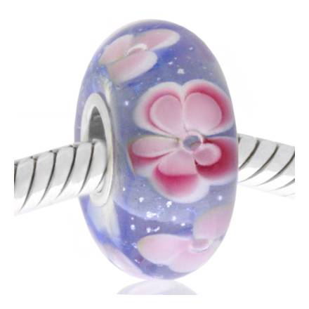 CRISTAL de MURANO azul y puntos blancos
