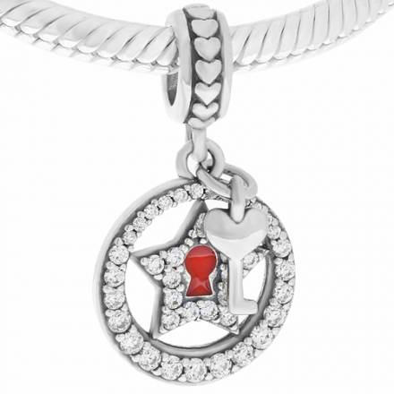 colgante estrella y llave con piedras