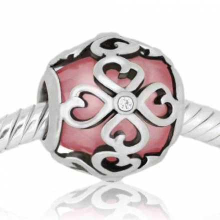 Abalorio piedra y corazones