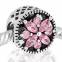 Abalorio flor piedras rosa