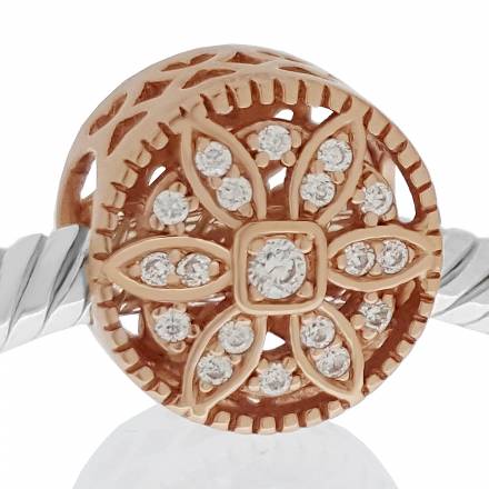 Abalorio corazon oro rosa