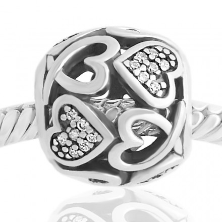 Abalorio Niagarra con corazon y piedras