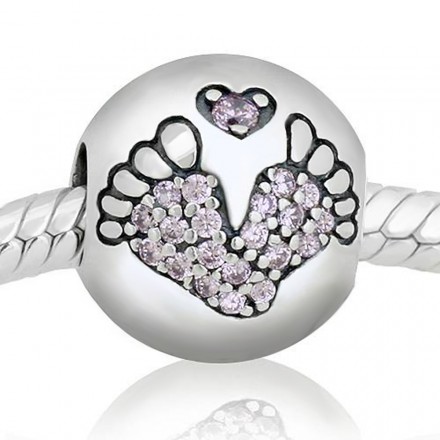 Huellas de pies de bebe rosa